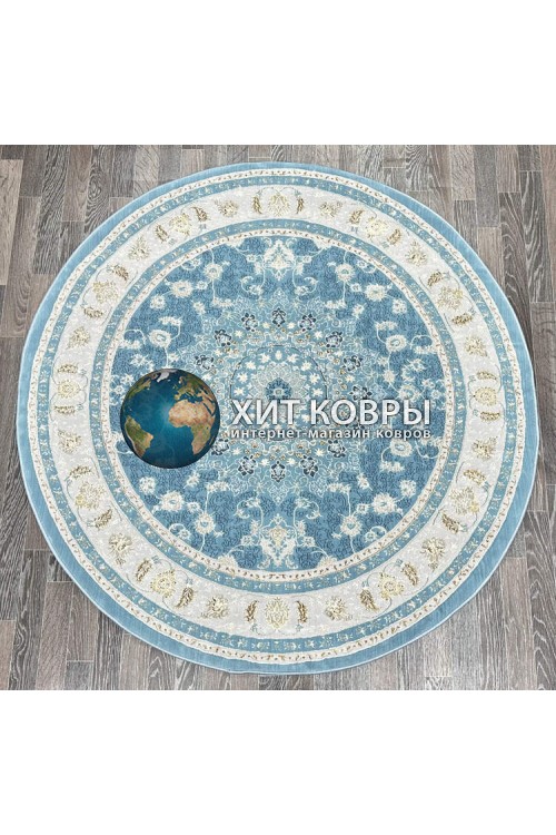 Турецкий ковер Iran collection A050 Голубой круг